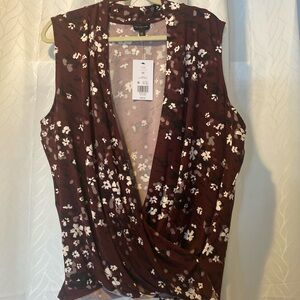 The Limited Sleeveless Wrap Bluse